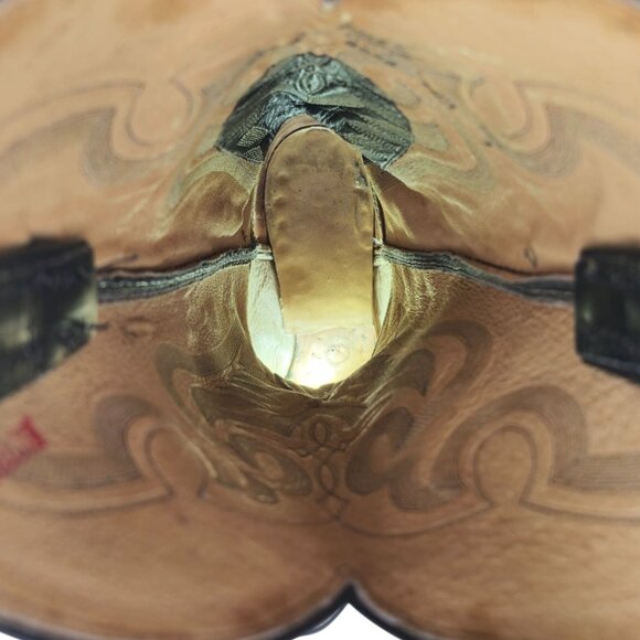 Vintage Tony Lama Exotic Natural Teju Lizard Cowboy Boots Mens 9.5D Gold Label - Picture 12 of 16